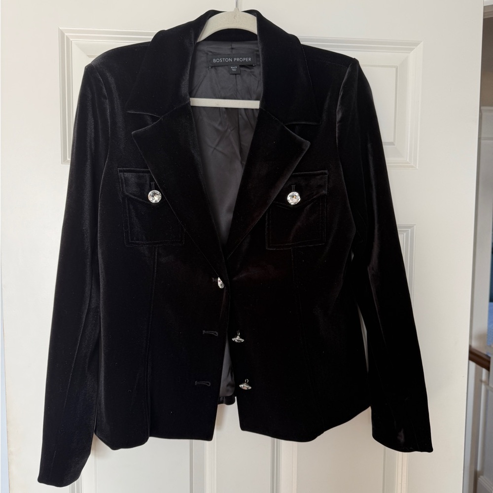 Boston Proper Midnight Velvet Jacket